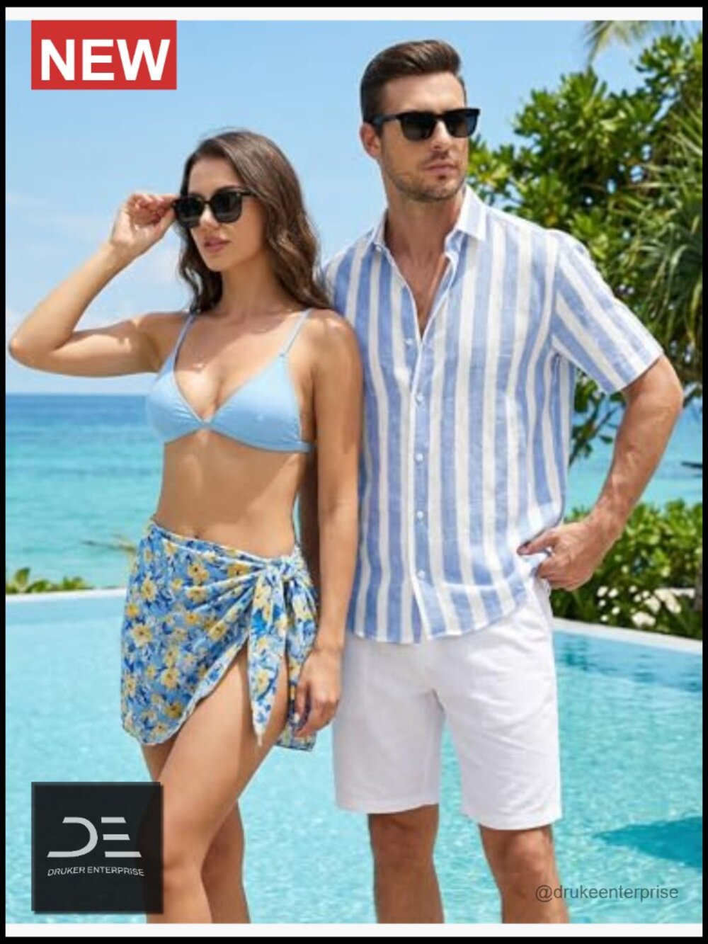 Men's Casual Short Sleeve Button-Up Striped Cotton Dress Shirt - Picture 3 of 7